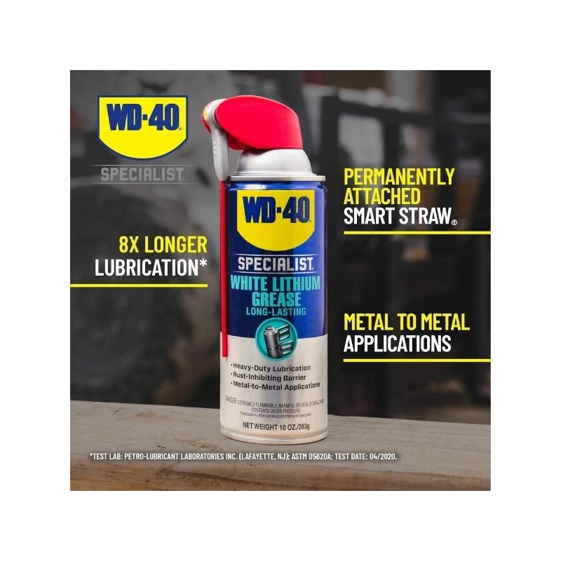 WD-40 WD 40 White Lithium Grease Spray Long Lasting Lubrication