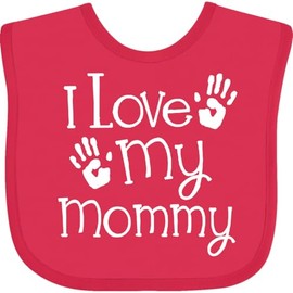 inktastic I Love My Mommy Mothers Day Baby Bib Fuchsia 2d45e