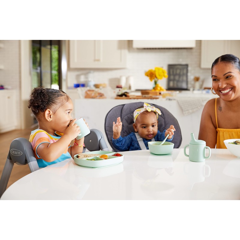NUK Silicone Baby Tableware Bundle, Includes 1 Plate, 1 Bowl,