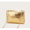 Small Golden Bag with Golden Chain – Golden Shoulder Bag