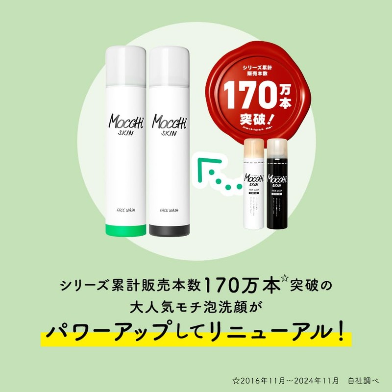 モッチスキン 吸着泡洗顔 洗顔フォーム 炭酸洗顔 酵素 泡立て不要 毛穴洗浄 WHT 150g