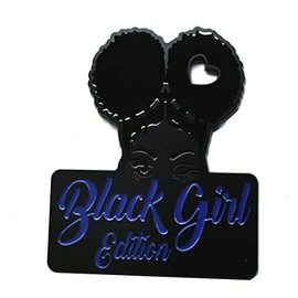 Custom Black Girl Edition Car Badge Emblem Decals - Compatible Vehicles, Doors, Body, Fenders, Trunk - Stylish Dynamic Look (Blue)