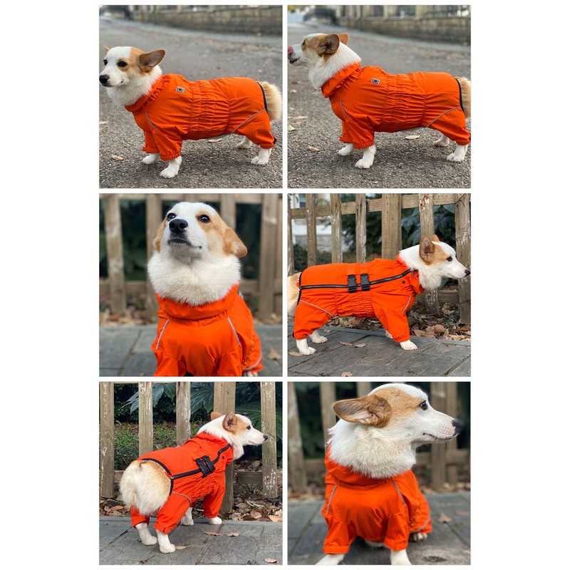 Dogs Waterproof Jacket, Lightweight Waterproof Jacket Reflective Safety Dog Raincoat