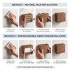 Wislist Remote Holder Hole-Free, Self-Adhesive Storage Wooden Box Small
