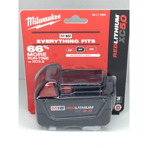 Milwaukee (48-11-1850) Genuine Milwaukee M18 REDLITHIUM XC5.0 Resistant Battery