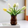 PRETYZOOM Wooden Vase Tulips Artificial Flowers Flower Vase Wooden Floral