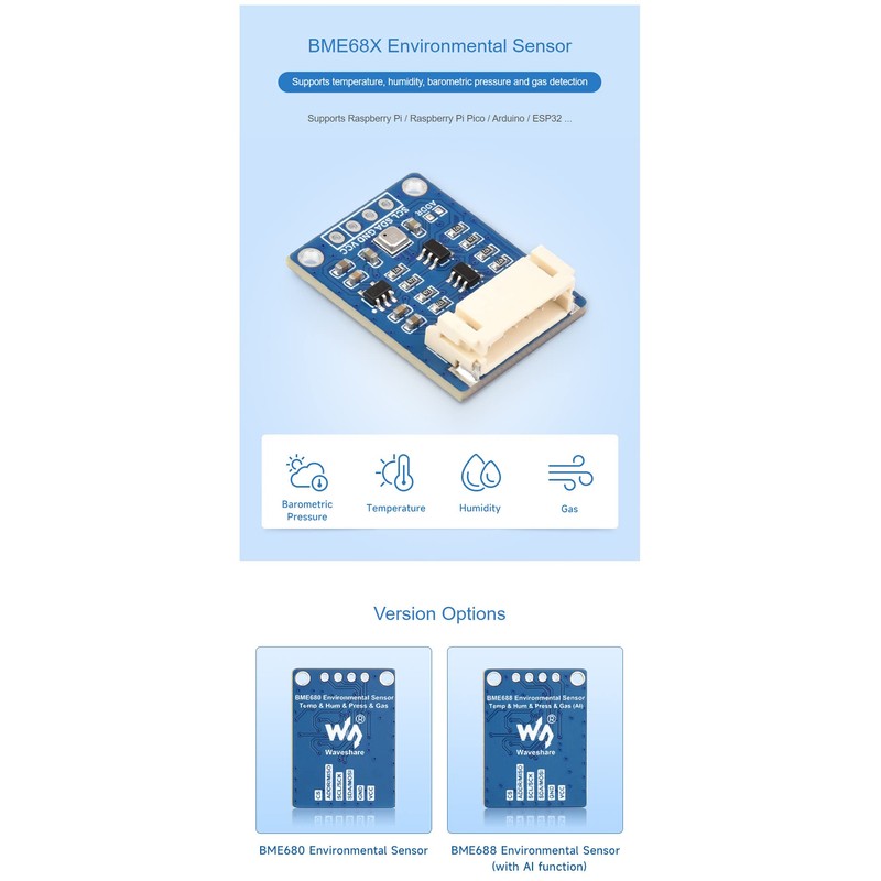 BME680 Sensor I2C BME680 Environmental Module for Raspberry Pi 4B+