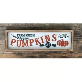 Unbranded New Primitive Farmhouse Fall FARM FRESH PUMPKINS SIGN Metal Wall Hanging 17"
