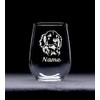 Golden Retriever dog themed with name 17 oz. stemless wine