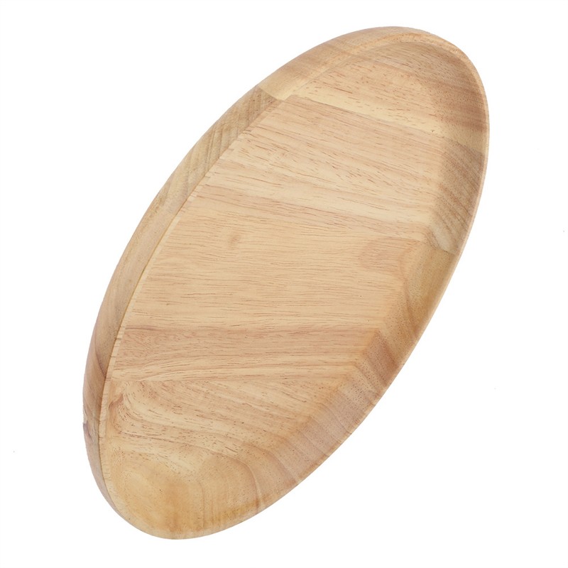Round Wood Tea Tray Sushi Snacks Fruits Serving Plate Dish