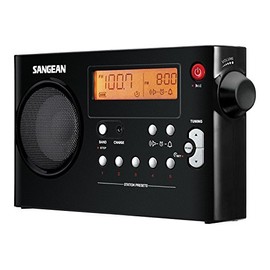 Sangean PR-D7 AM/FM Digital Portable Radio with Built-in Battery Charger (Black)