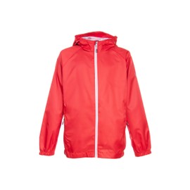 Swiss Alps Boys Waterproof Hooded Rain Jacket Kids Outdoor Windbreaker Lightweight Raincoats for Kids Wind Resistant, Bold Red, 4