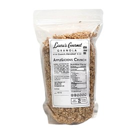 Laura's Gourmet Granola - AppleLicious Crunch - Gluten, Soy & Dairy Free - Organic Agave, Chewy Cinnamon Diced Apples, Vegan, Artisan, Chef's Trifecta of Taste, Texture & Mouthfeel - 2 LB