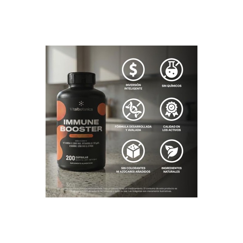 Vitamina Zinc Equinácea Ajo Jengibre Cúrcuma Vital Botanics