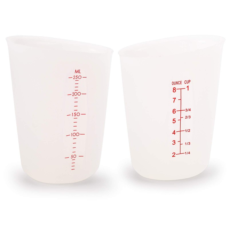 Hedume Set of 4 Silicone Flexible Measuring Cups with Marking,