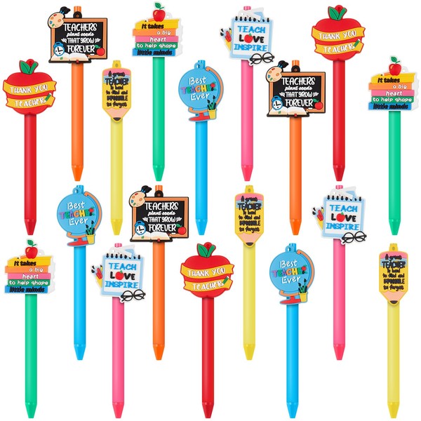 ReliThick 18 Pcs Funny Teacher Pens Valentine's Day Gifts for