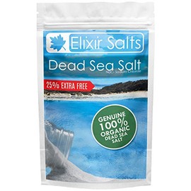 Elixir Salts | Dead Sea Salt 100% Organic Grade | Various in Resealable Pouch | 25% Extra FREE! | (2kg + 25% Free)