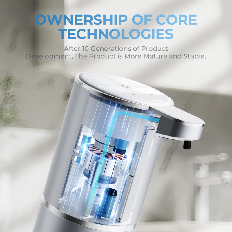 Wisekoti P11 Premium Space Gray Automatic Foaming Hand Soap Dispenser