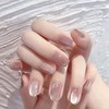 Uñas postizas a presión con efecto ojo de gato brillante