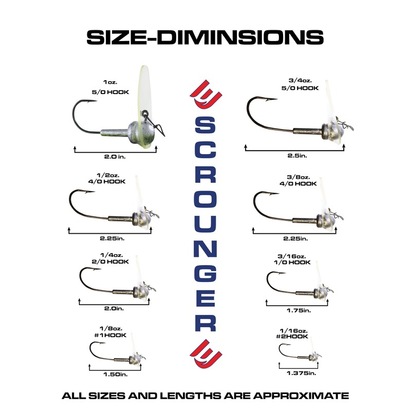 Luck E Strike Original Scrounger Jig Head (1/2 Ounce Long