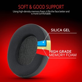 Krone Kalpasmos Cooling-Gel Ohrpolster für SteelSeries Arctis - Kompatibel mit 1, 3, 5, 7, 7+, 7p, 7X, Pro, Prime | Sofortige Kühlung， atmungsaktiv und weich