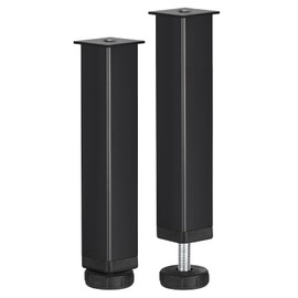 sourcing map 2pcs Adjustable Height Bed Frame Support Legs, Bed Frame Center Support Leg Bed Legs Replacement Frame Slat Feet Risers(180mm-200mm/7.1"-7.9") for Furniture Cabinet, Black