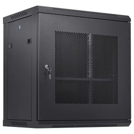 VEVOR 12U Wall Mount Network Server Cabinet, 15.5'' Deep, Server Rack Cabinet Enclosure, 200 lbs Max. Ground-Mounted Load Capacity, with Locking Door Side Panels, for IT Equipment, A/V Devices