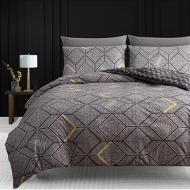 Lazzaro Double Duvet Set - Premium Brushed Microfiber Double Duvet Cover (200 x 200 cm) 3 PCs - Breathable Luxury Bedding Set With Zipper Closure