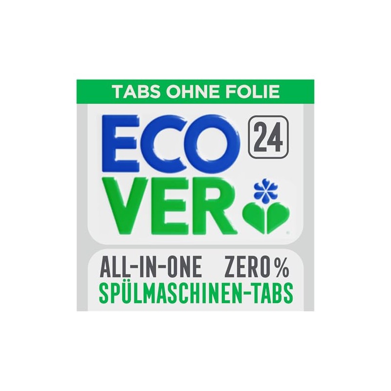 Ecover Zero Dishwasher Tablets with Dishwasher Salt and Rinse Aid,