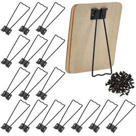 FINGERINSPIRE 16Pcs Photo Frame Easel Back Stand Alloy Photo Bracket Black Picture Frame Easel with 40 Pcs Screws Alloy Photo Back Support Tabletop Picture Stands Accessories