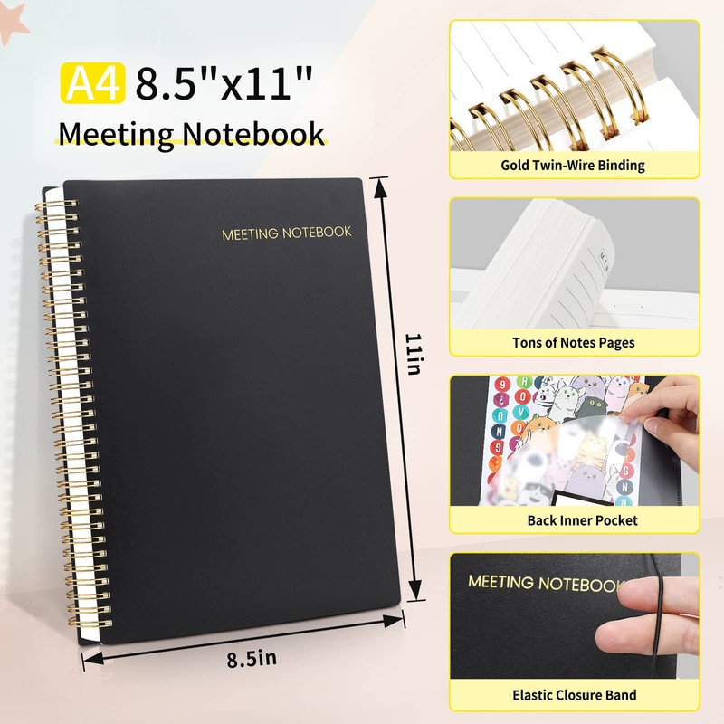 SUNEE Meeting Notebook for Work with Sticky Tabs - 160