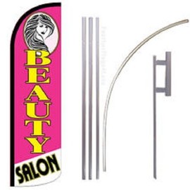 Beauty Salon Windless  Swooper Flag With Complete Kit