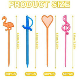 Set of 200 Multicoloured Cocktail Sticks for Children, barbecues, Family Gatherings and buffets