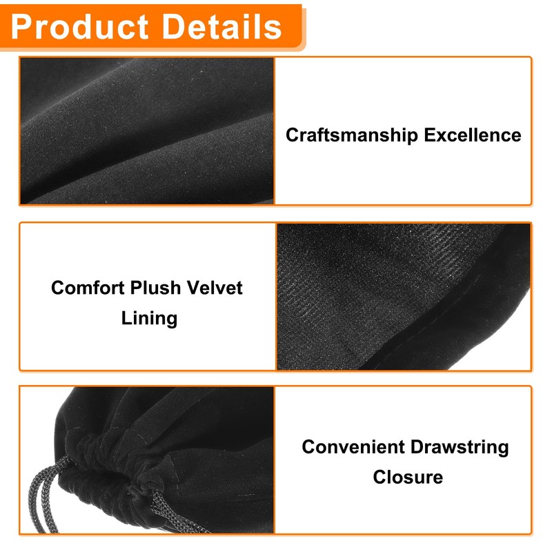 sourcing map 5pcs Headphone Pouch, Headset Carrying Bag, Portable Headphone