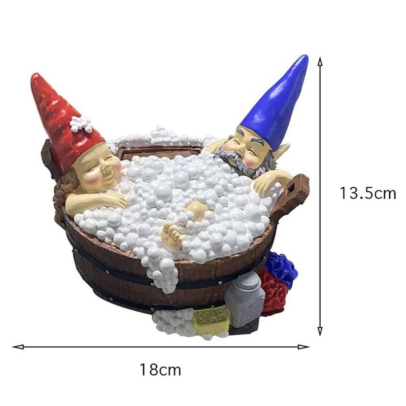 Garden Decoration Solar Garden Figures Foam Bath Gnome Statue Sculpture