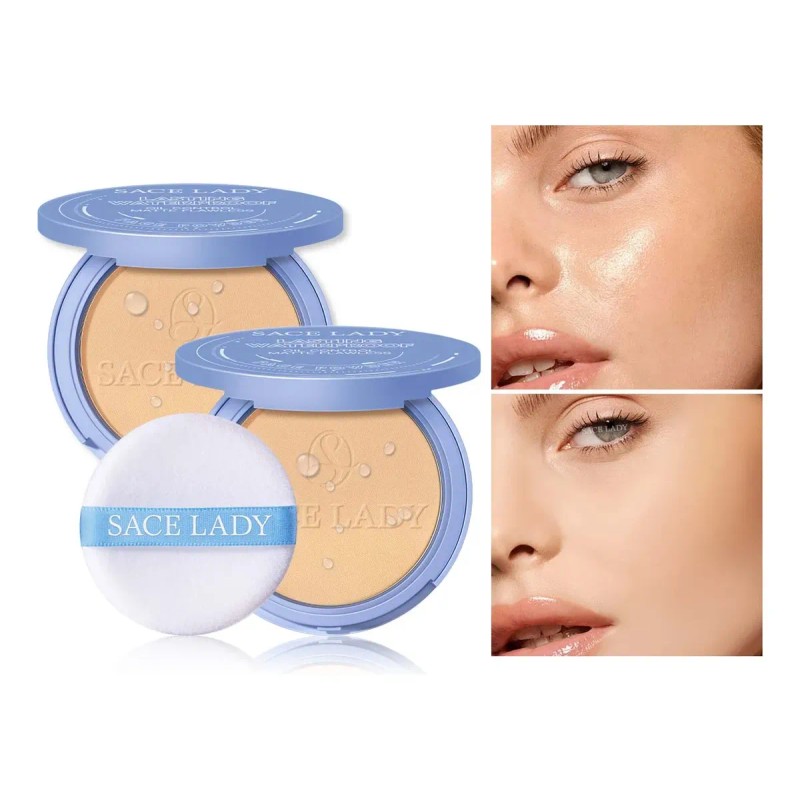 Sace Lady Base Maquillaje Polvo Compacto Fijador Matte 2pcs