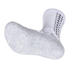 YUEDGE Men's Soccer Grip Socks Anti Slip Non Slip Cotton White Cushioned Football Basketball Sports Grip Socks Size 9-11, 3 Pairs