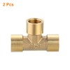 QUARKZMAN Brass Tee Pipe Fitting, 1/4" x 1/4" x 1/4"