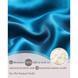 100% Silk Bonnet for Sleeping, 22 Momme Pure Mulberry Silky Hair Bonnet Natural Silk Women Sleep Cap with Elastic Reversible Hair Wrap (Dark blue)