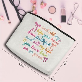 Cosmetic Bag Organizer Travel, Compact Lightweight Accessory for Travel and Daily Use - VICBOU Coquette Bow Christian Makeup