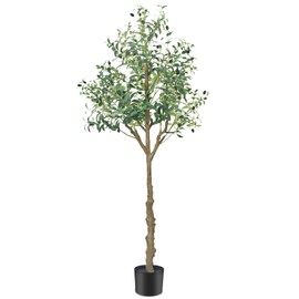 6Feet Fake Olive Tree for Decor: Faux Tree for Indoor & Outdoor Modern Decoration - Fake Plants for Home & Office