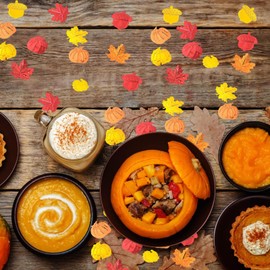 Fall Thanksgiving Confetti Glitter Sequin Maple Leaves Turkey Pumpkin Pinecones Fall Harvest Party Table Decor Supplies