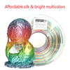 Stronghero3D PLA Rainbow Silk Filament,Multi Color,Net Weight 1kg(2.2lbs) Accuracy +/-0.05mm