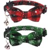 2 Pack/Set Christmas Cat Collar Breakaway with Cute Bow Tie