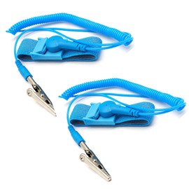 Anti Static Wrist Strap, ESD Grounding PC Earthing Reusable Adjustable Static-Release Wristband with Paint Grounding Wrist Band Static Discharge Prevents Build up of Static Electricity (2PCS)