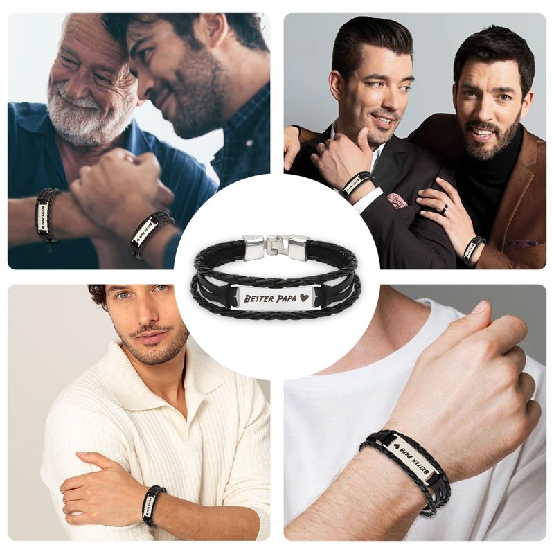 Fodfgxf Vatertagsgeschenke Für Papa,Geschenke Papas,Papa Geschenk,Vater Geschenk Geburtstag,Vater Geschenke,Armbänder,Weihnachtsgeschenke