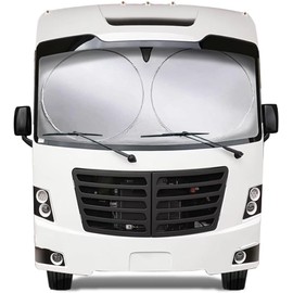 Class A RV Windshield Sunshade Cover for Spring RV Murts Reflective Truck Sun Blocker, UV&Heat Protection, Front Trailer Shade, Camper, Motorhome, Bus, XXXL-102 x 51 inches