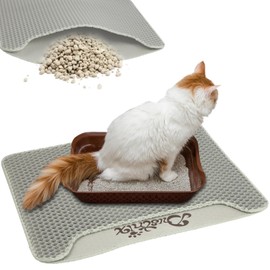 Cat Litter Mat Cat Litter Trapping Mat, Honeycomb Double Layer Design, Urine and Water Proof Material, Scatter Control, Less Waste，Easier to Clean,Washable (17.7 x 23.6 Inch)