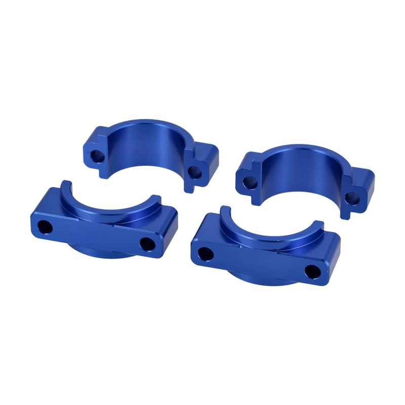 Set of CNC Mudguard Clamps with Screws, Blue Anodised for