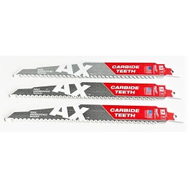 Milwaukee 6 MILWAUKEE AX 9" CARBIDE SAWZALL BLADES 5TPI WOOD/NAILS RECIPROCATING SAW #5226